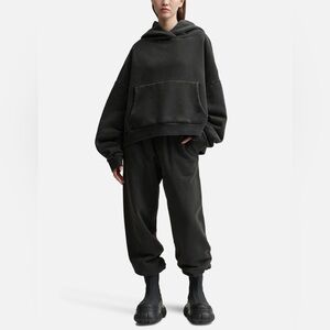 Entire Studios Washed Black Heavy Sweatpants Unisex Organic Cotton XL